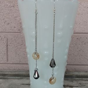 Long 4.5" Crystal and Chain Shoulder Sweepers